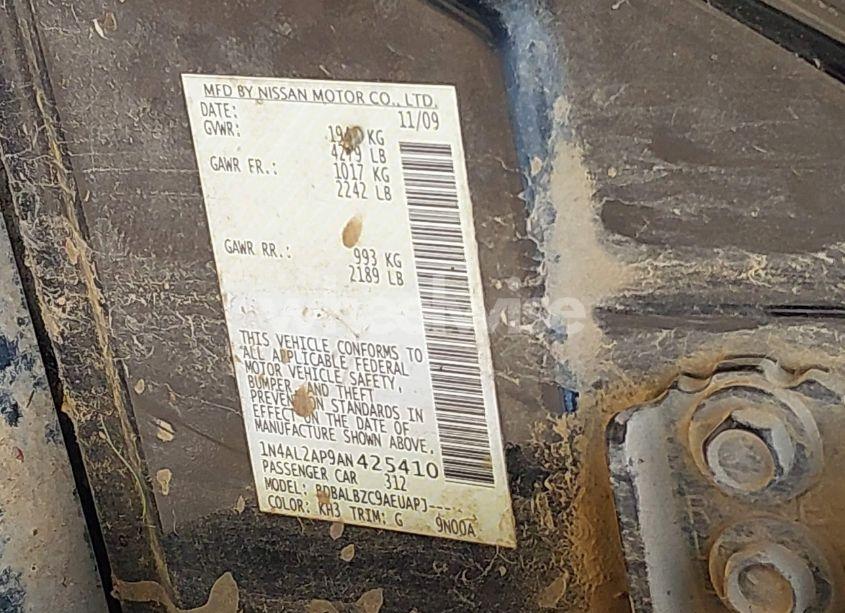 Photo 9 of 2010 Nissan Altima 2.5 S (VIN 1N4AL2AP9AN425410)