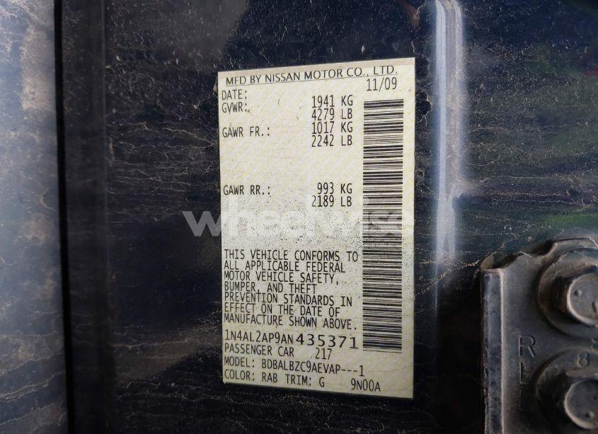 Photo 9 of 2010 Nissan Altima 2.5 S (VIN 1N4AL2AP9AN435371)