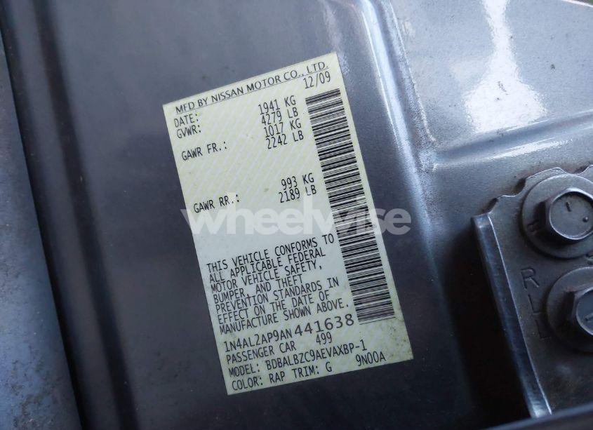 Photo 9 of 2010 Nissan Altima 2.5 S (VIN 1N4AL2AP9AN441638)