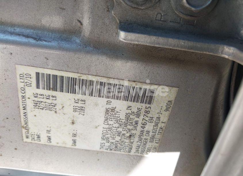 Photo 9 of 2010 Nissan Altima 2.5 S (VIN 1N4AL2AP9AN467785)