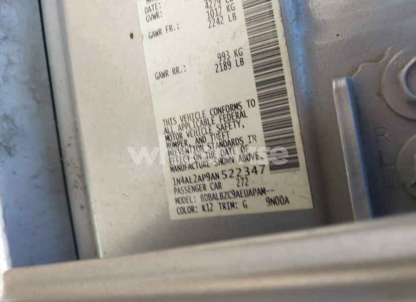 Photo 9 of 2010 Nissan Altima 2.5 S (VIN 1N4AL2AP9AN522347)