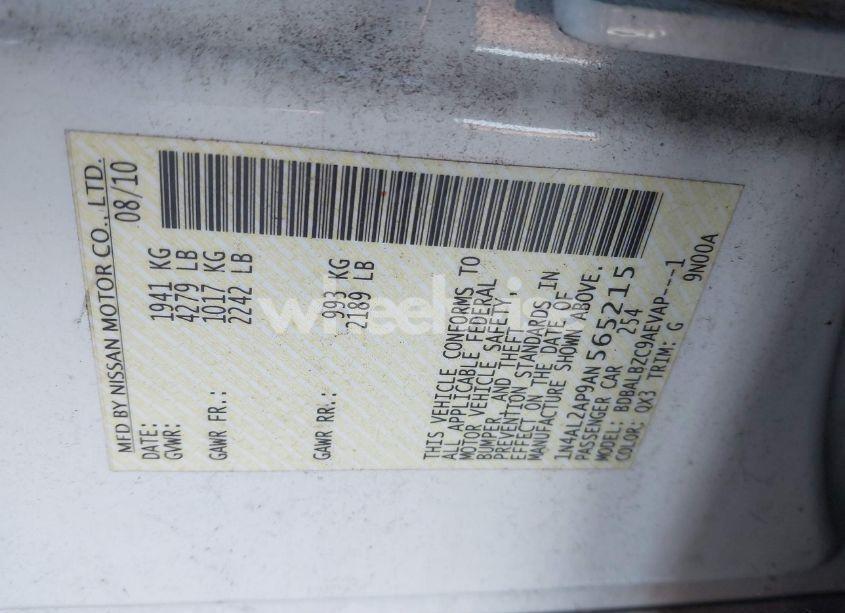 Photo 8 of 2010 Nissan Altima 2.5 S (VIN 1N4AL2AP9AN565215)