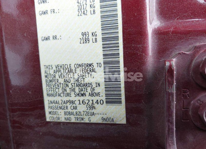 Photo 9 of 2011 Nissan Altima 2.5 S (VIN 1N4AL2AP9BC162140)