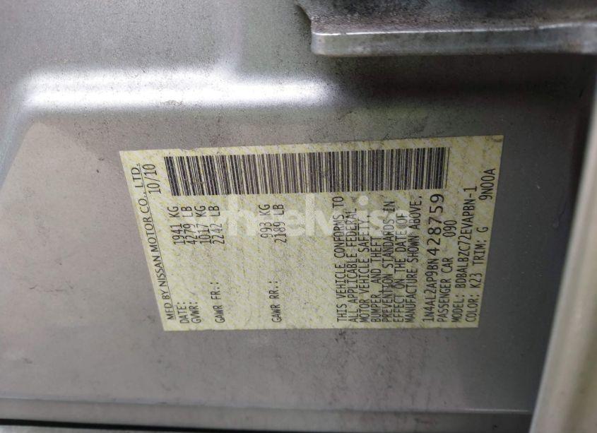 Photo 9 of 2011 Nissan Altima 2.5 S (VIN 1N4AL2AP9BN428759)