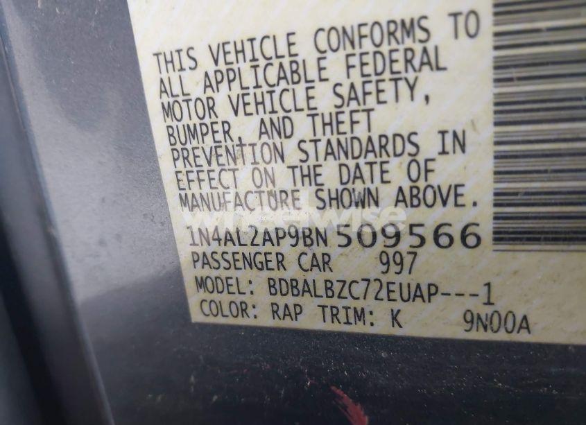 Photo 9 of 2011 Nissan Altima 2.5 S (VIN 1N4AL2AP9BN509566)