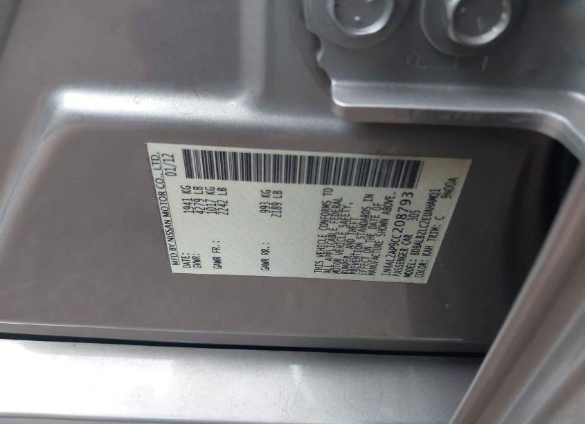 Photo 9 of 2012 Nissan Altima 2.5 S (VIN 1N4AL2AP9CC208793)