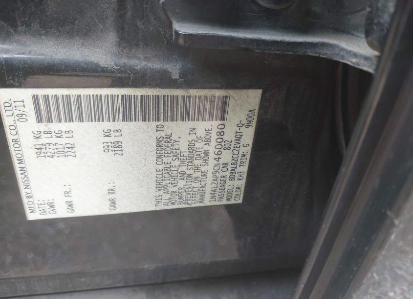 Photo 9 of 2012 Nissan Altima 2.5 S (VIN 1N4AL2AP9CN460080)