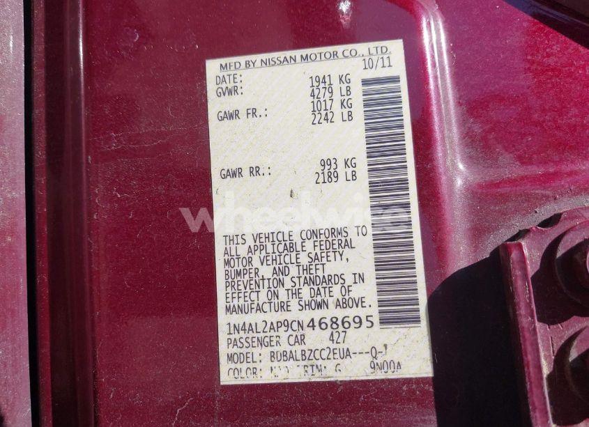 Photo 9 of 2012 Nissan Altima 2.5 S (VIN 1N4AL2AP9CN468695)