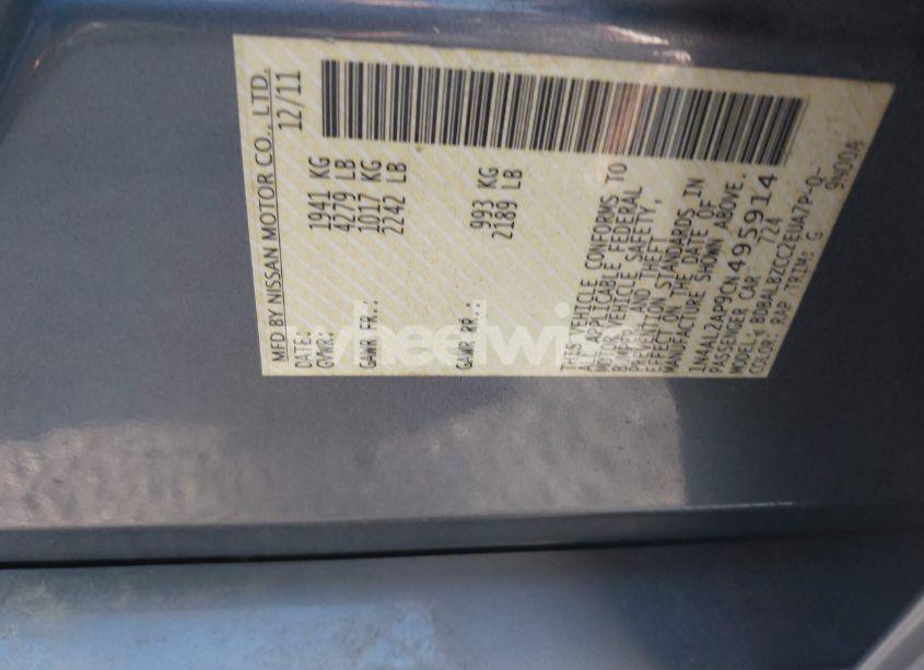 Photo 9 of 2012 Nissan Altima 2.5 S (VIN 1N4AL2AP9CN495914)