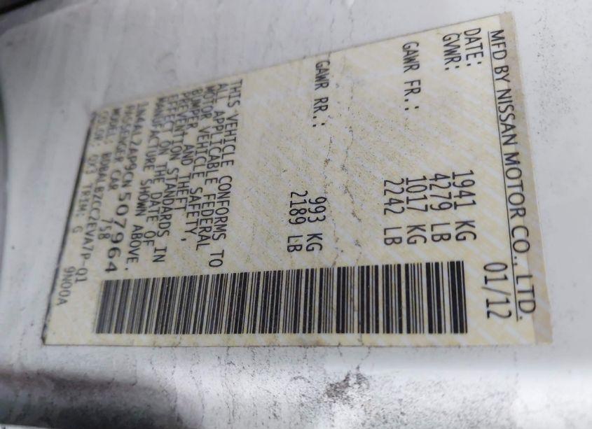 Photo 9 of 2012 Nissan Altima 2.5 S (VIN 1N4AL2AP9CN507964)