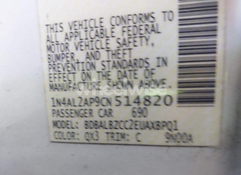 Photo 9 of 2012 Nissan Altima 2.5 SL (VIN 1N4AL2AP9CN514820)