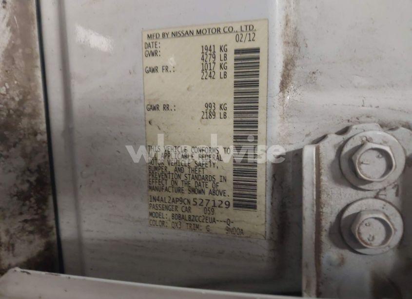 Photo 9 of 2012 Nissan Altima 2.5 S (VIN 1N4AL2AP9CN527129)