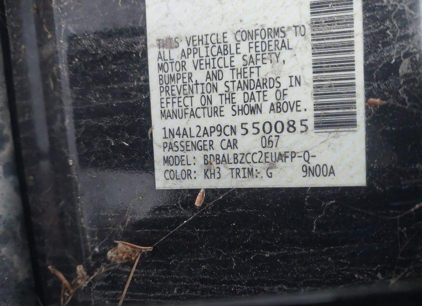 Photo 9 of 2012 Nissan Altima 2.5 S (VIN 1N4AL2AP9CN550085)