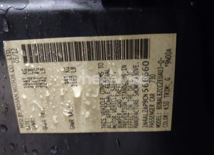 Photo 9 of 2012 Nissan Altima 2.5 S (VIN 1N4AL2AP9CN566660)