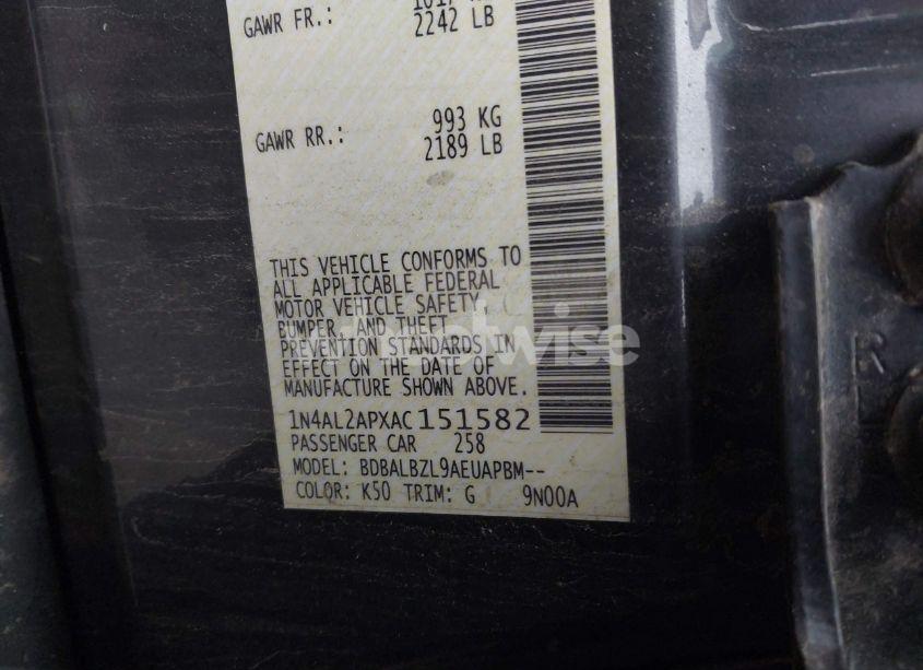 Photo 9 of 2010 Nissan Altima 2.5 S (VIN 1N4AL2APXAC151582)