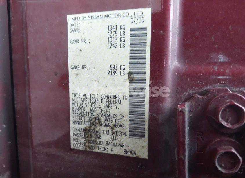 Photo 9 of 2010 Nissan Altima 2.5 S (VIN 1N4AL2APXAC185134)