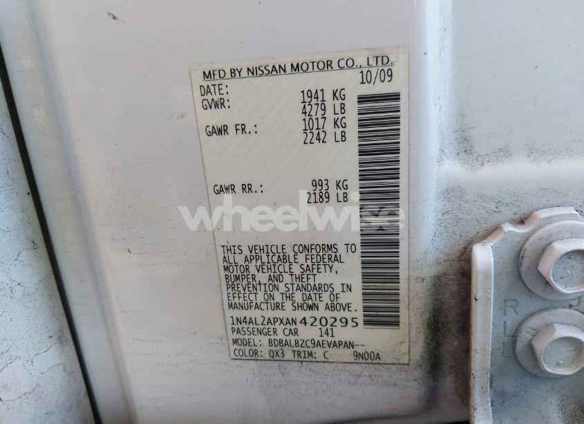 Photo 9 of 2010 Nissan Altima (VIN 1N4AL2APXAN420295)