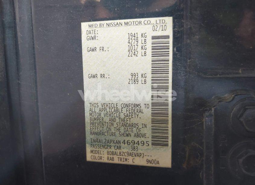 Photo 9 of 2010 Nissan Altima 2.5 S (VIN 1N4AL2APXAN469495)