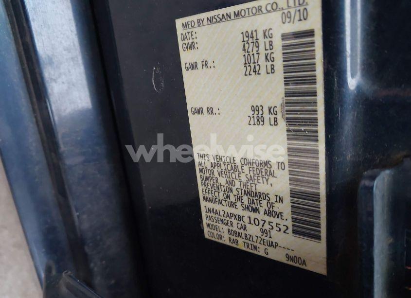 Photo 9 of 2011 Nissan Altima 2.5 S (VIN 1N4AL2APXBC107552)