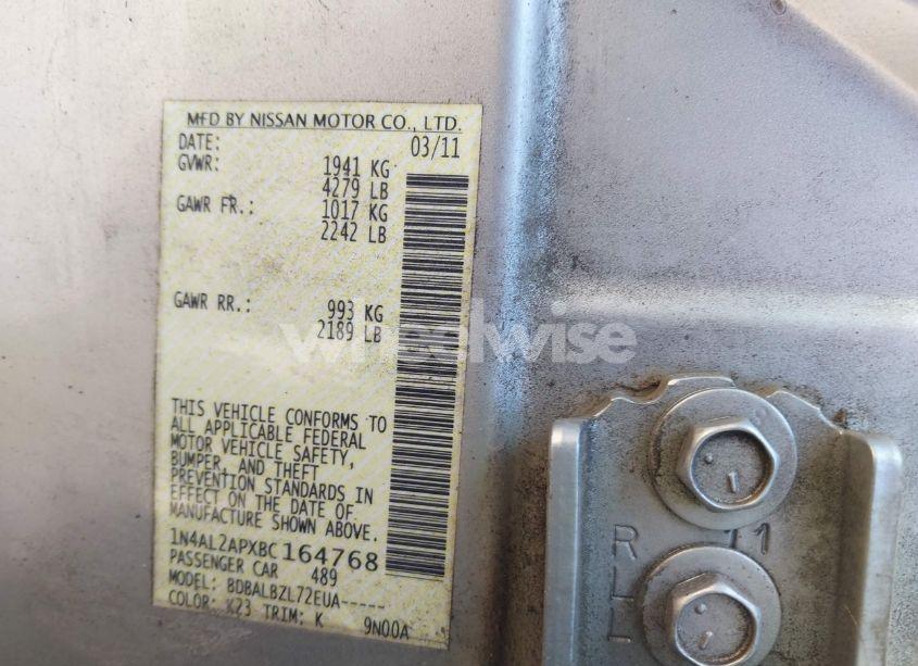 Photo 9 of 2011 Nissan Altima 2.5 S (VIN 1N4AL2APXBC164768)