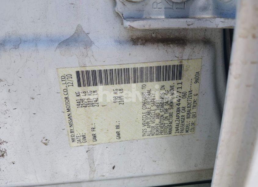 Photo 9 of 2011 Nissan Altima 2.5 S (VIN 1N4AL2APXBN447711)