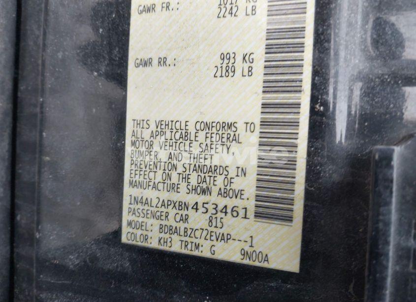 Photo 9 of 2011 Nissan Altima 2.5 S (VIN 1N4AL2APXBN453461)