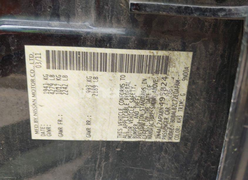 Photo 9 of 2011 Nissan Altima 2.5 S (VIN 1N4AL2APXBN495824)