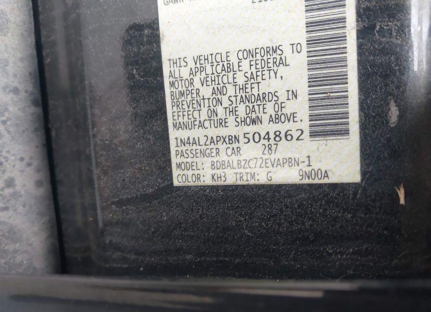 Photo 9 of 2011 Nissan Altima 2.5 S (VIN 1N4AL2APXBN504862)