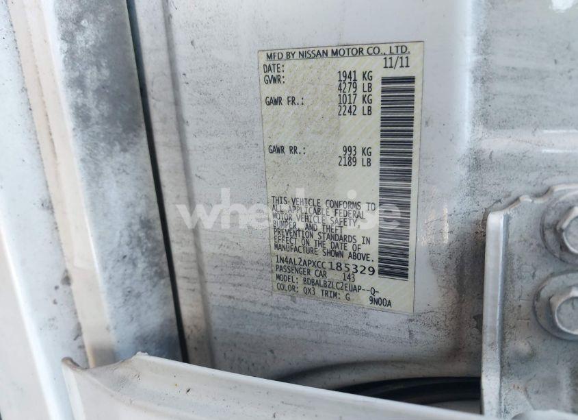 Photo 9 of 2012 Nissan Altima 2.5 S (VIN 1N4AL2APXCC185329)