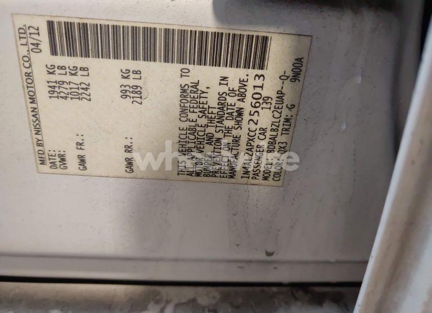 Photo 9 of 2012 Nissan Altima 2.5 S (VIN 1N4AL2APXCC256013)