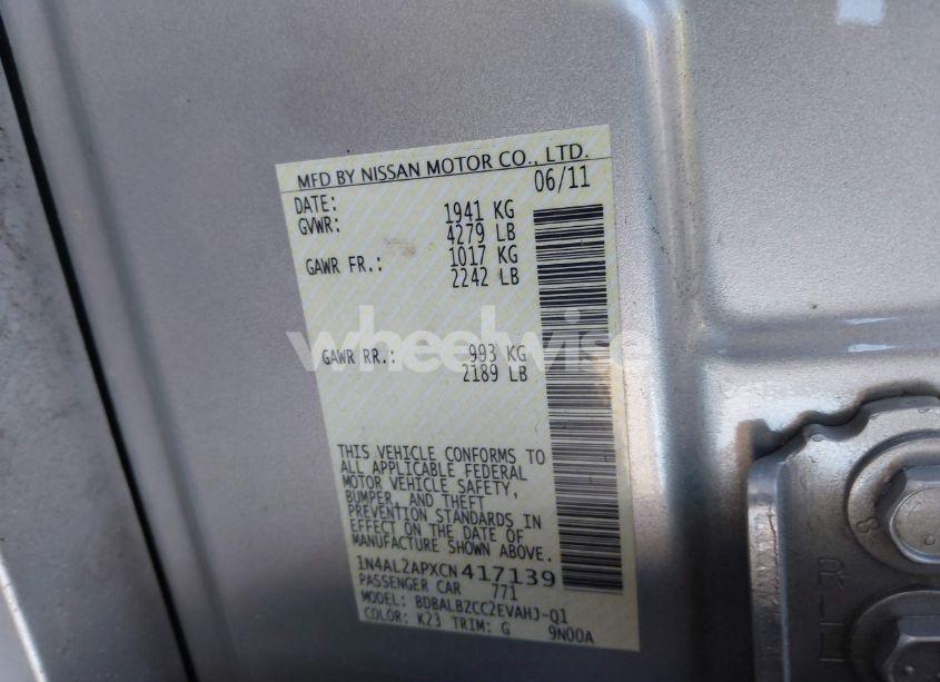 Photo 9 of 2012 Nissan Altima 2.5 S (VIN 1N4AL2APXCN417139)