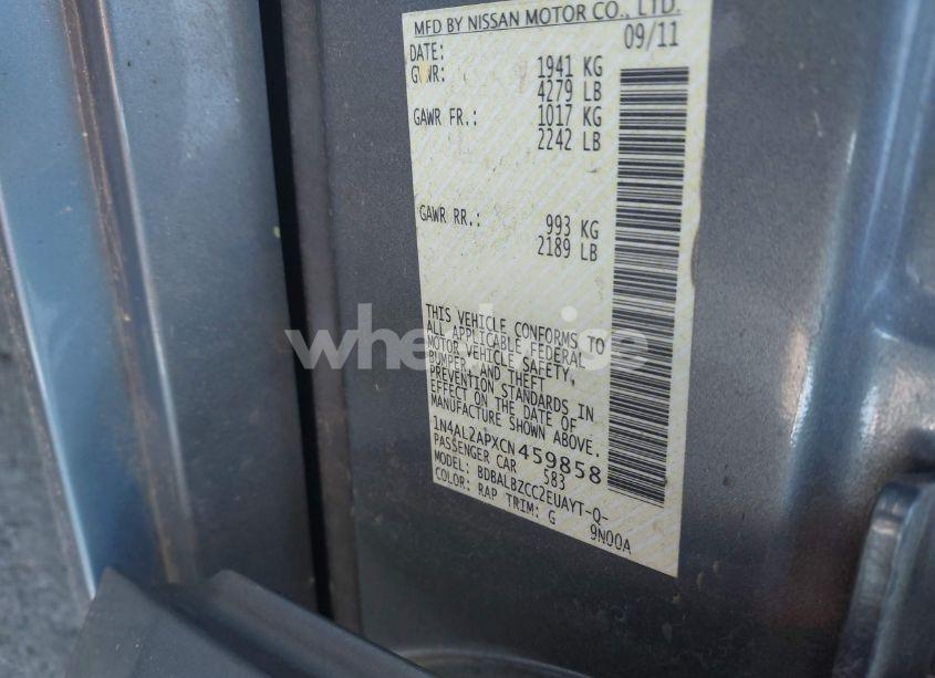 Photo 9 of 2012 Nissan Altima 2.5 S (VIN 1N4AL2APXCN459858)