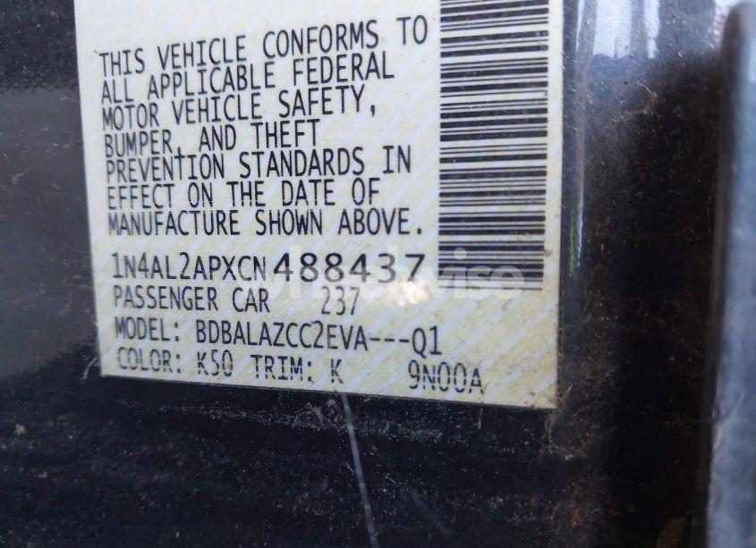 Photo 9 of 2012 Nissan Altima 2.5 (VIN 1N4AL2APXCN488437)