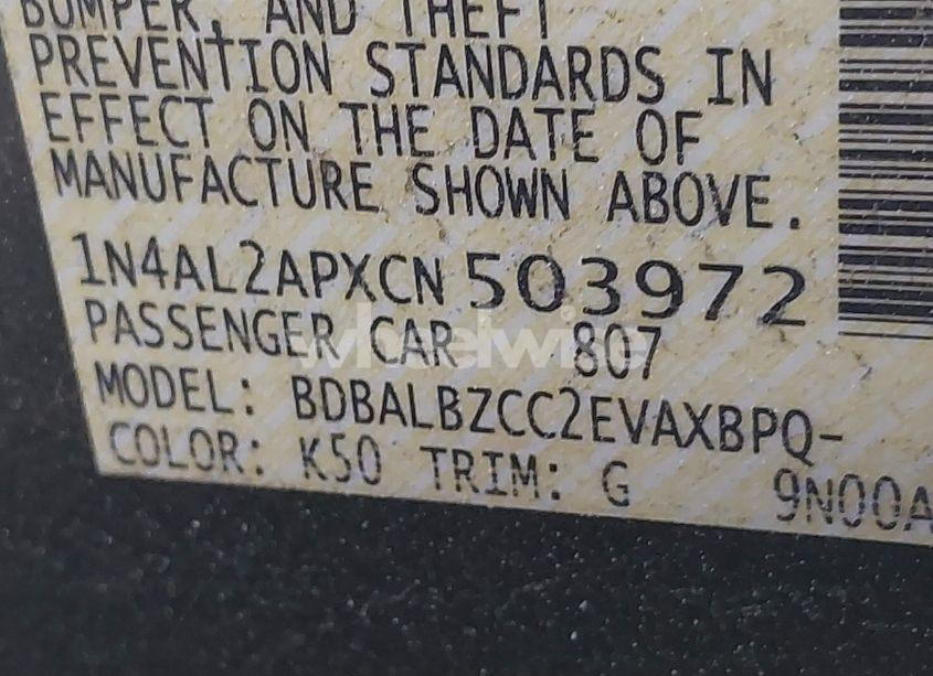 Photo 9 of 2012 Nissan Altima 2.5 S (VIN 1N4AL2APXCN503972)