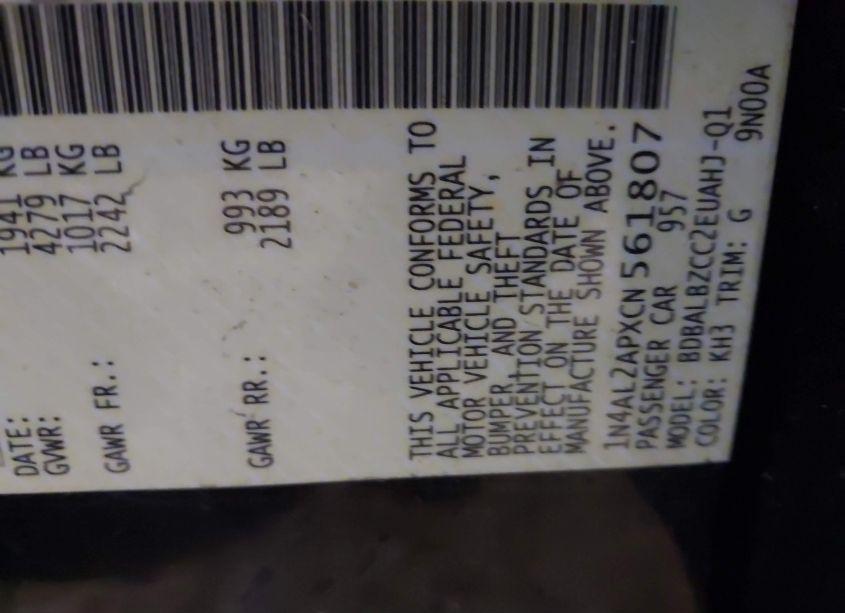 Photo 9 of 2012 Nissan Altima 2.5 S (VIN 1N4AL2APXCN561807)