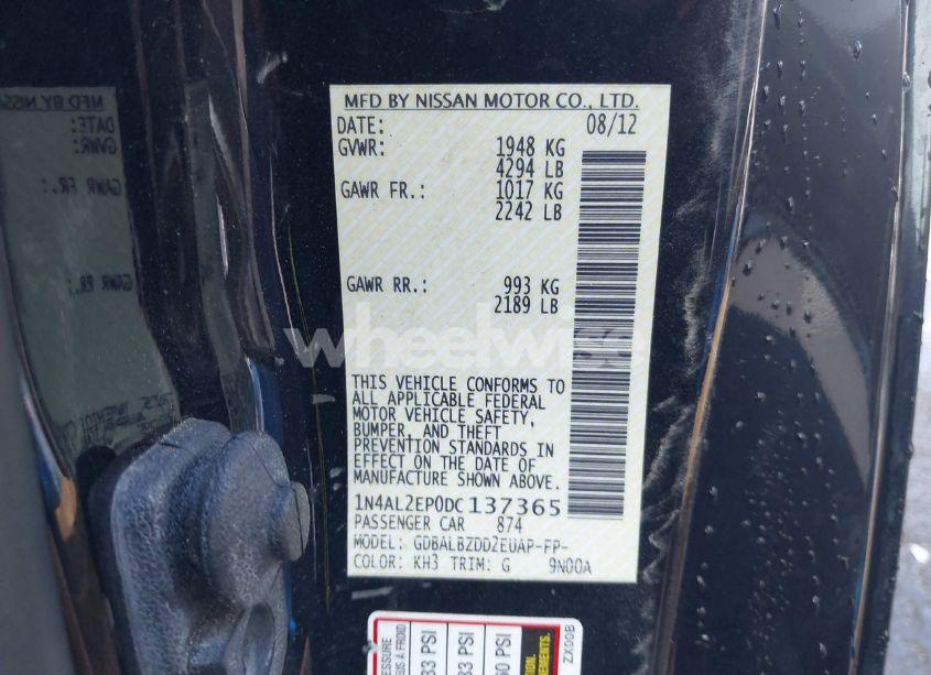 Photo 9 of 2013 Nissan Altima 2.5 S (VIN 1N4AL2EP0DC137365)