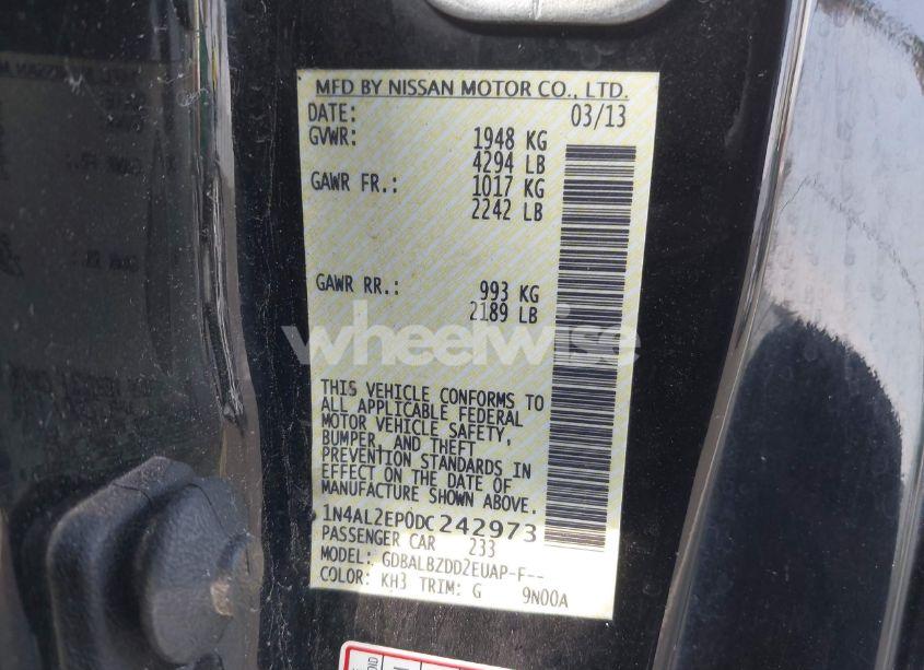 Photo 9 of 2013 Nissan Altima 2.5 S (VIN 1N4AL2EP0DC242973)