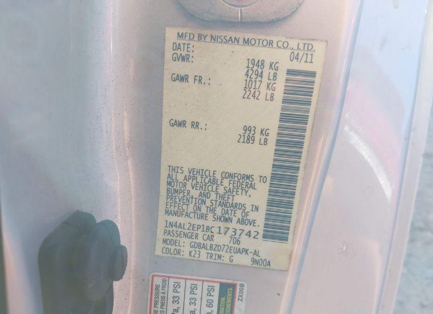 Photo 9 of 2011 Nissan Altima 2.5 S (VIN 1N4AL2EP1BC173742)