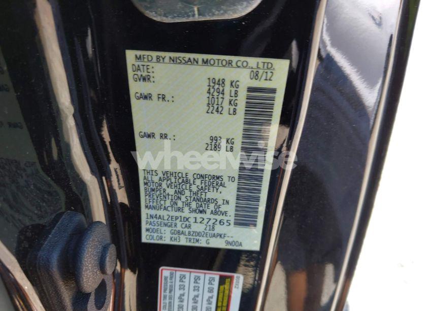 Photo 9 of 2013 Nissan Altima 2.5 S (VIN 1N4AL2EP1DC127265)