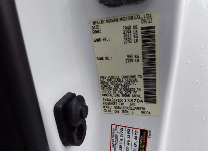 Photo 9 of 2013 Nissan Altima 2.5 S (VIN 1N4AL2EP1DC138704)