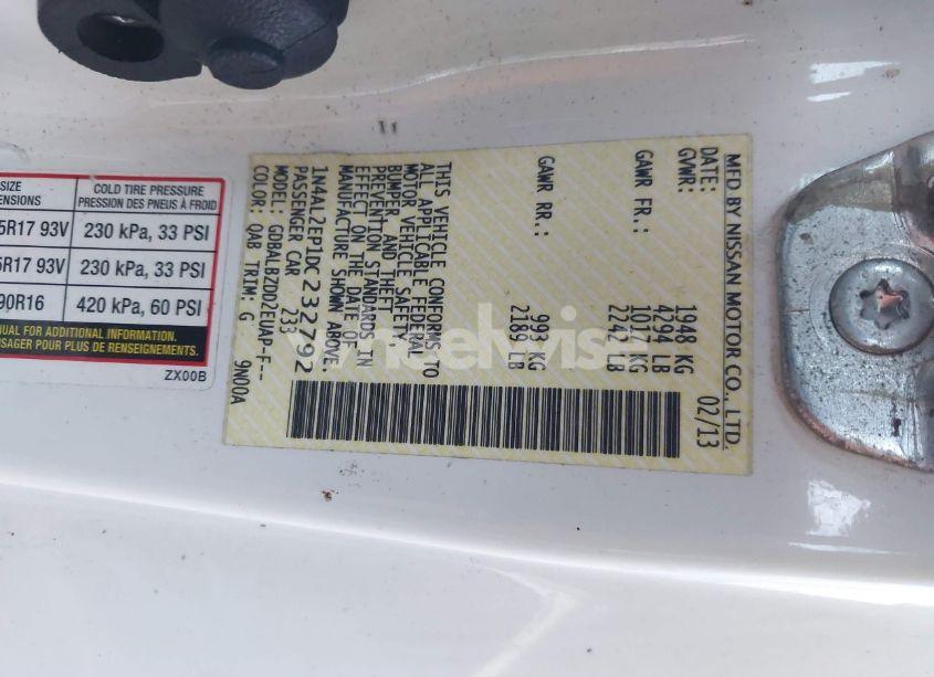 Photo 9 of 2013 Nissan Altima 2.5 S (VIN 1N4AL2EP1DC232792)