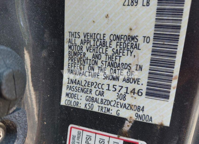 Photo 9 of 2012 Nissan Altima 2.5 S (VIN 1N4AL2EP2CC157146)