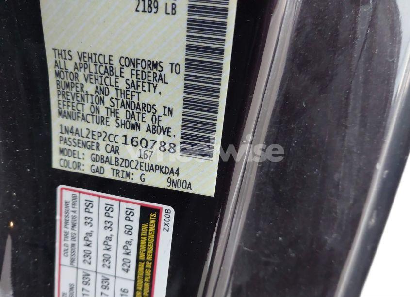 Photo 9 of 2012 Nissan Altima 2.5 S (VIN 1N4AL2EP2CC160788)