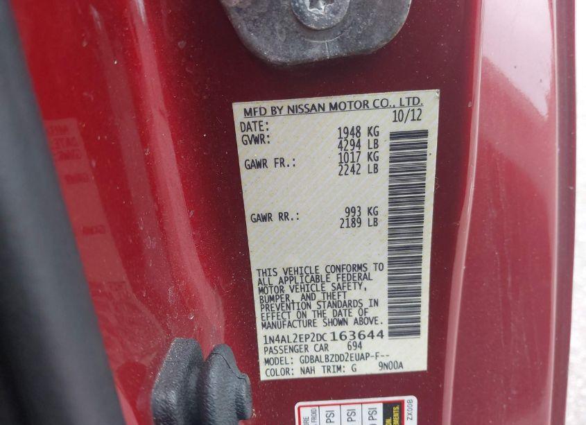 Photo 9 of 2013 Nissan Altima 2.5 S (VIN 1N4AL2EP2DC163644)