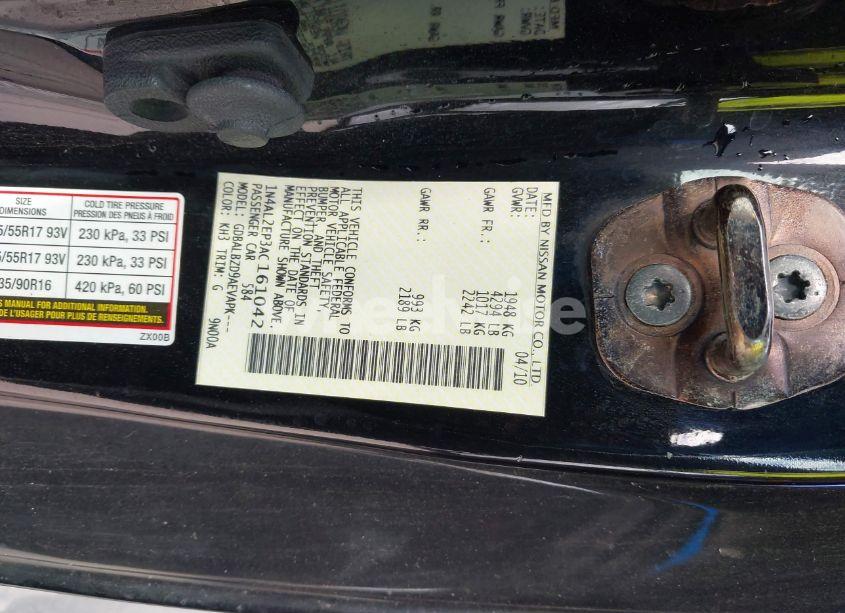 Photo 9 of 2010 Nissan Altima 2.5 S (VIN 1N4AL2EP3AC161042)