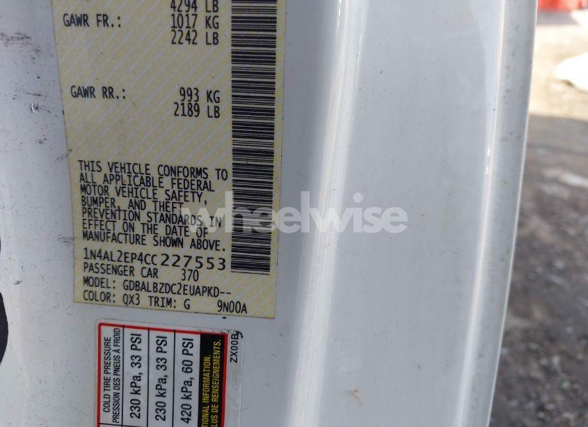 Photo 9 of 2012 Nissan Altima 2.5 S (VIN 1N4AL2EP4CC227553)