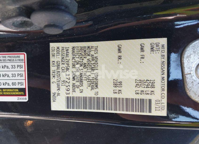 Photo 9 of 2011 Nissan Altima 2.5 S (VIN 1N4AL2EP5BC172593)