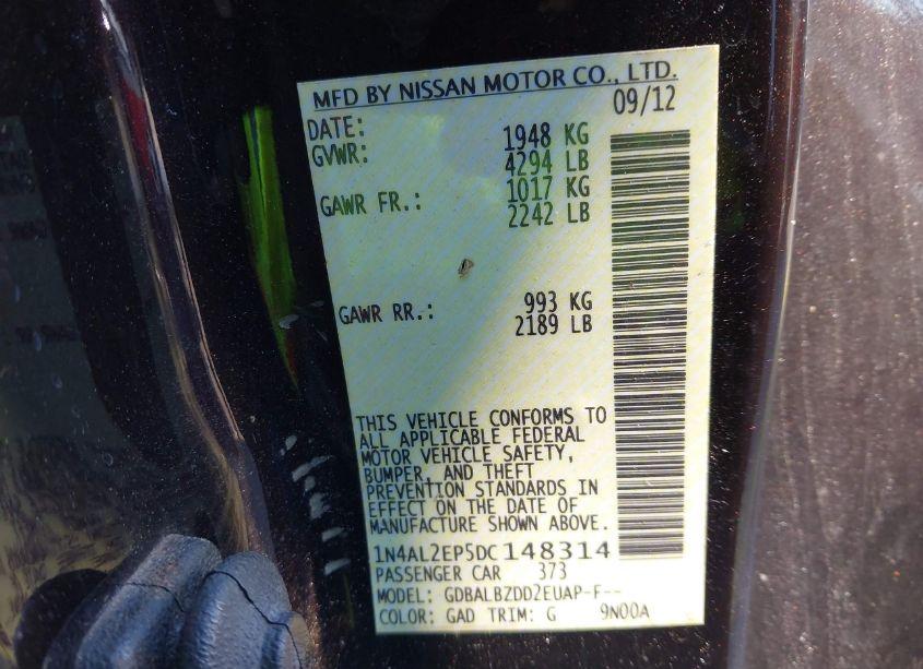 Photo 9 of 2013 Nissan Altima 2.5 S (VIN 1N4AL2EP5DC148314)