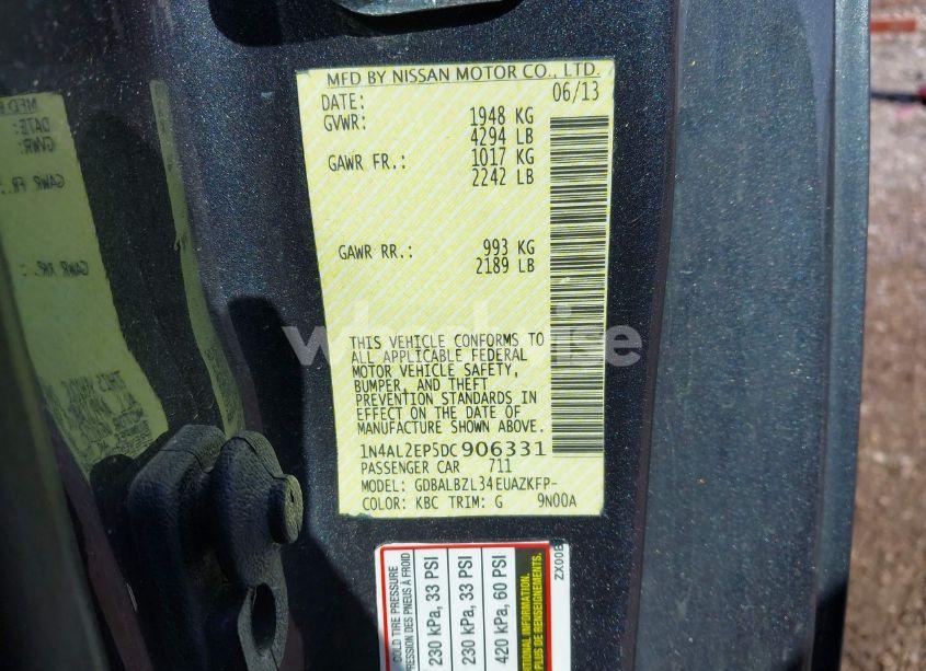 Photo 9 of 2013 Nissan Altima 2.5 S (VIN 1N4AL2EP5DC906331)