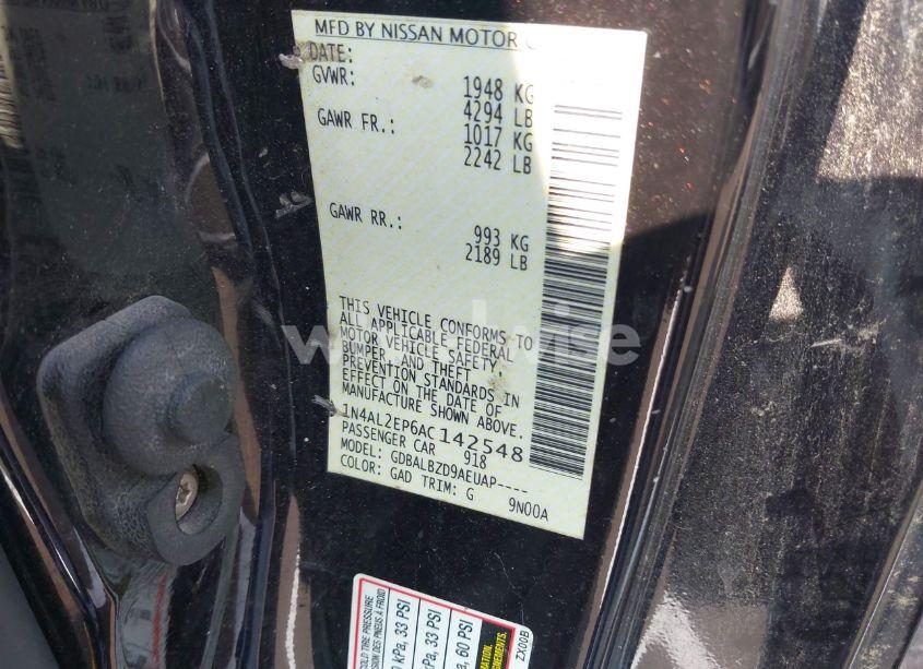 Photo 9 of 2010 Nissan Altima 2.5 S (VIN 1N4AL2EP6AC142548)